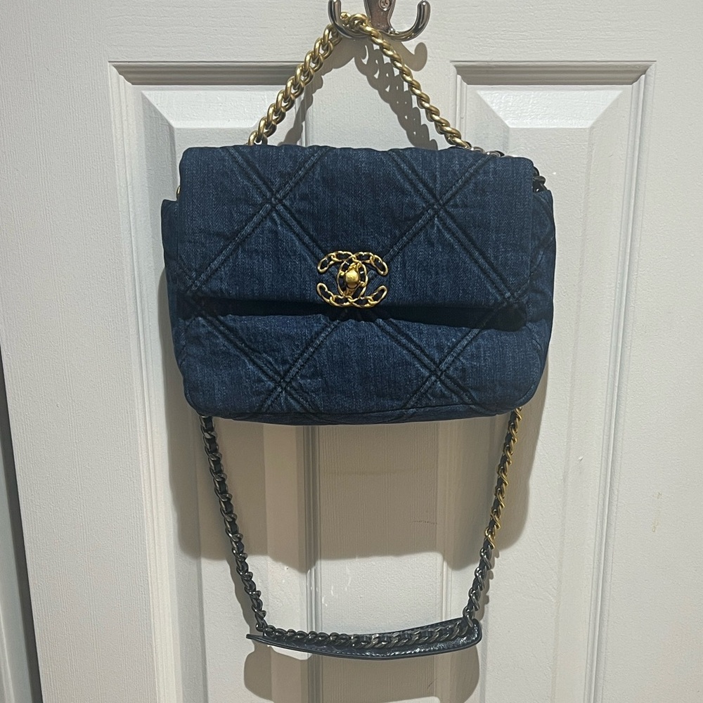 Denim shoulder bag